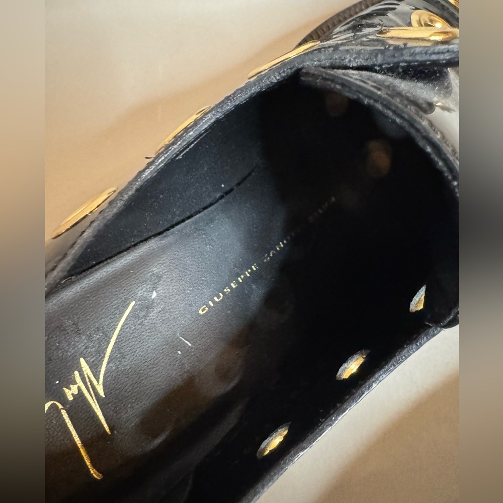 Giuseppe Zanotti Patent Loafers | Size 8.5 | Gold Detail | Authentic - Picture 6 of 17